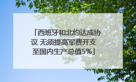 西班牙和北约达成协议 无须提高军费开支至国内生产总值5%