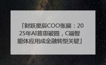 财跃星辰COO张展：2025年AI普惠破圈，C端智能体应用成金融转型关键