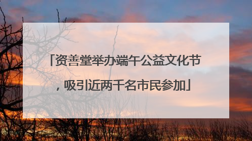 资善堂举办端午公益文化节，吸引近两千名市民参加