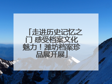 走进历史记忆之门 感受档案文化魅力！潍坊档案珍品展开展