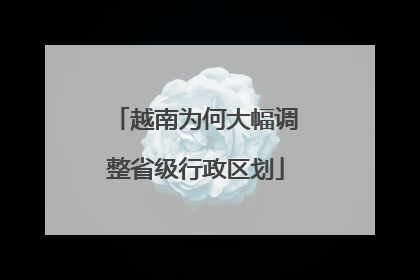 越南为何大幅调整省级行政区划