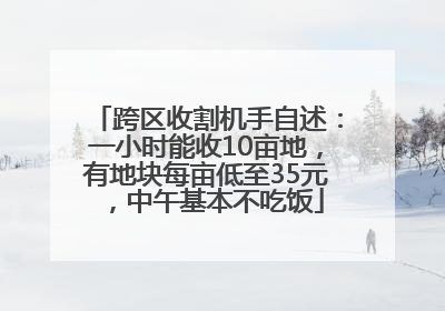 跨区收割机手自述：一小时能收10亩地，有地块每亩低至35元，中午基本不吃饭