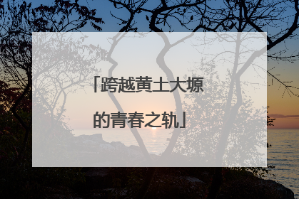 跨越黄土大塬的青春之轨