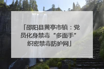 邵阳县黄亭市镇：党员化身禁毒“多面手” 织密禁毒防护网