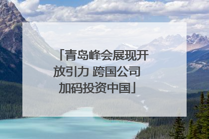 青岛峰会展现开放引力 跨国公司加码投资中国