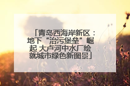 青岛西海岸新区：地下“治污堡垒”崛起 大卢河中水厂绘就城市绿色新图景