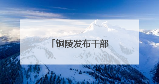 铜陵发布干部任前公示公告