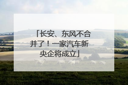 长安、东风不合并了！一家汽车新央企将成立