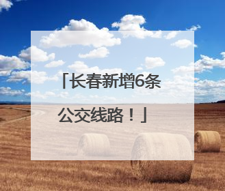 长春新增6条公交线路！