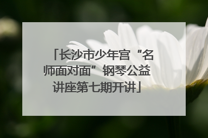 长沙市少年宫“名师面对面”钢琴公益讲座第七期开讲