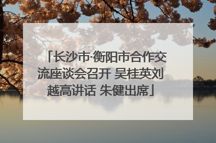 长沙市·衡阳市合作交流座谈会召开 吴桂英刘越高讲话 朱健出席