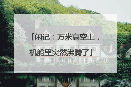 闲记：万米高空上，机舱里突然沸腾了