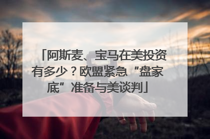 阿斯麦、宝马在美投资有多少？欧盟紧急“盘家底”准备与美谈判