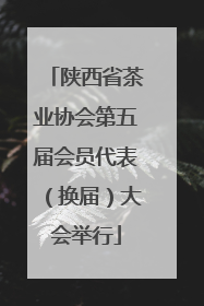 陕西省茶业协会第五届会员代表（换届）大会举行