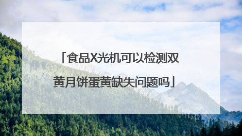 食品X光机可以检测双黄月饼蛋黄缺失问题吗