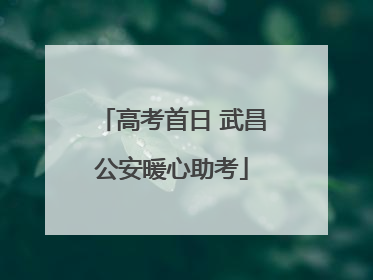 高考首日 武昌公安暖心助考