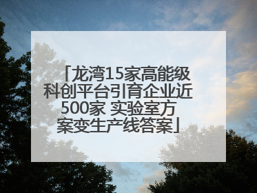 龙湾15家高能级科创平台引育企业近500家 实验室方案变生产线答案