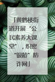 黄鹤楼街道开展“公民素养大课堂”，织密“银龄”防诈网