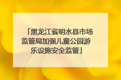 黑龙江省明水县市场监管局加强儿童公园游乐设施安全监管