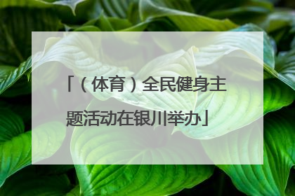（体育）全民健身主题活动在银川举办