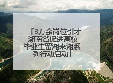 3万余岗位引才 湖南省促进高校毕业生留湘来湘系列行动启动