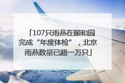 107只雨燕在颐和园完成“年度体检”，北京雨燕数量已超一万只