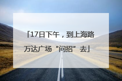 17日下午，到上海路万达广场“问招”去