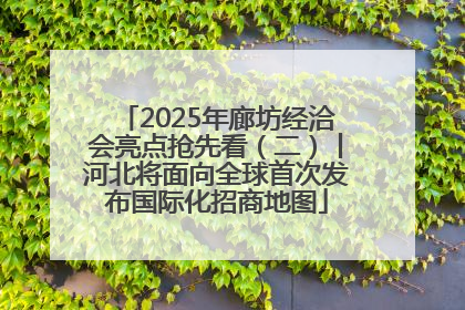 2025年廊坊经洽会亮点抢先看（二）丨河北将面向全球首次发布国际化招商地图