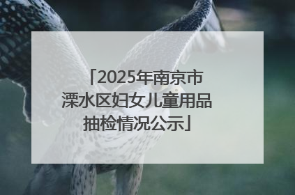 2025年南京市溧水区妇女儿童用品抽检情况公示