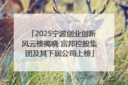 2025宁波创业创新风云榜揭晓 富邦控股集团及其下属公司上榜