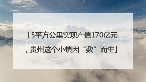 5平方公里实现产值170亿元，贵州这个小镇因“数”而生