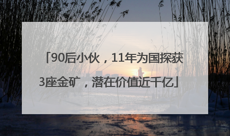 90后小伙，11年为国探获3座金矿，潜在价值近千亿