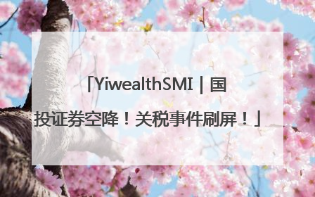 YiwealthSMI｜国投证券空降！关税事件刷屏！